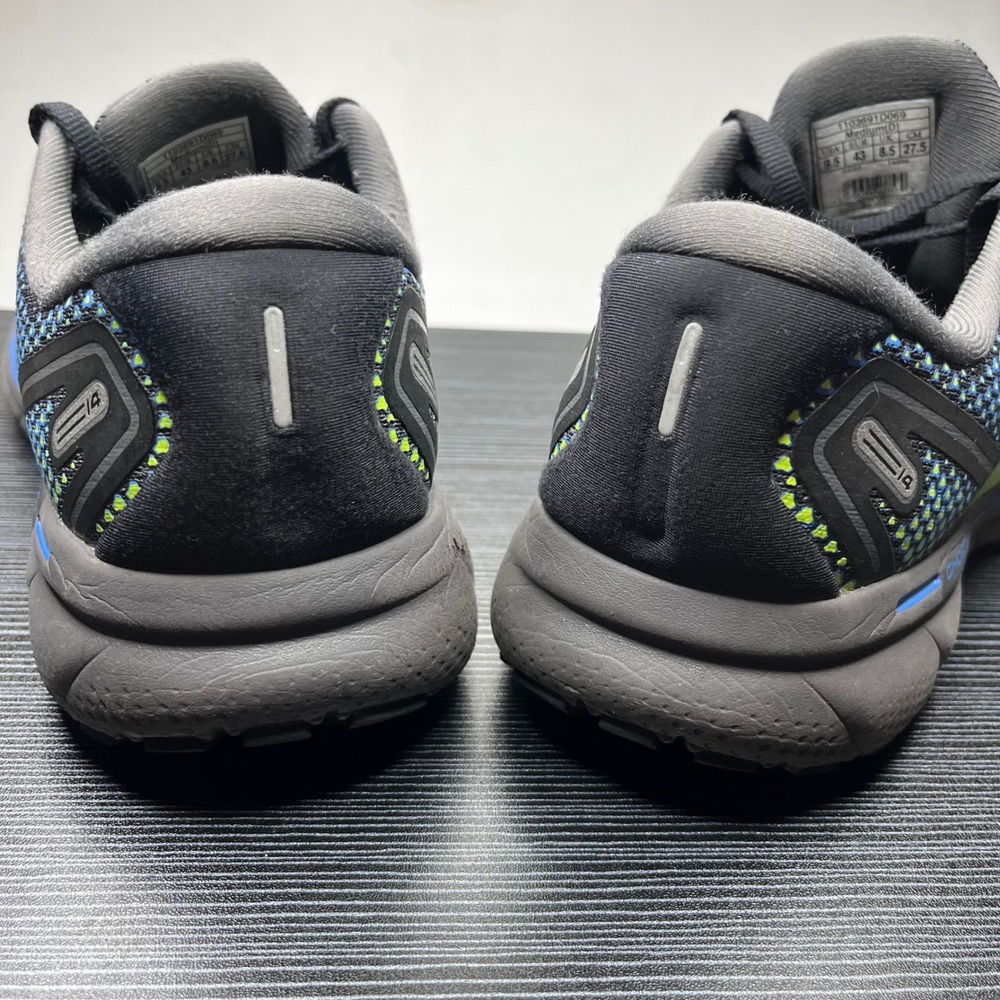 Brooks Running Shoes Ghost 14 Mens 9.5 Grey Lime Green Mesh DNA LOFT Sneakers - Picture 4 of 14